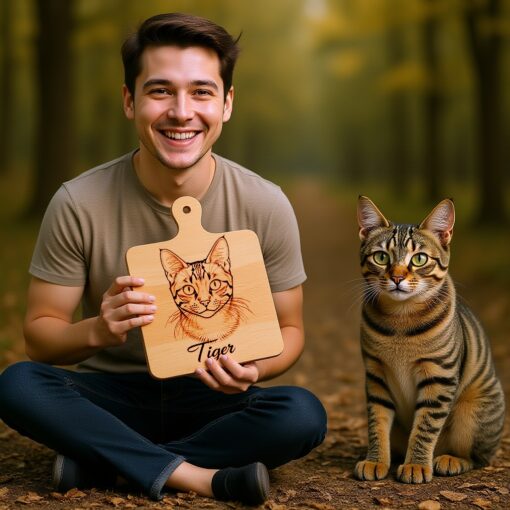Personalized Pet Portrait Drawing from Your Photo, Laser