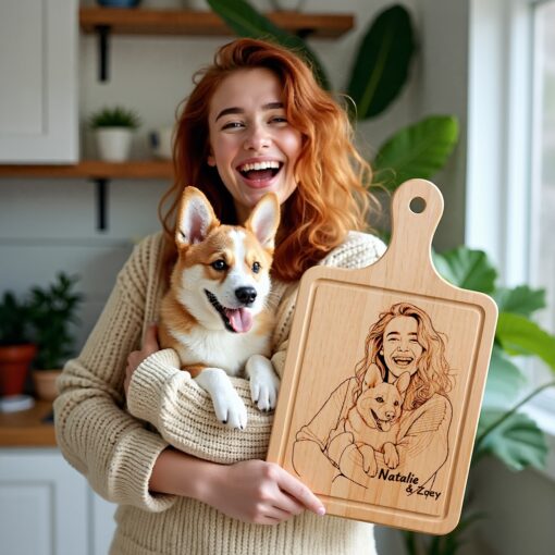 Personalized Pet Portrait Drawing from Your Photo, Laser