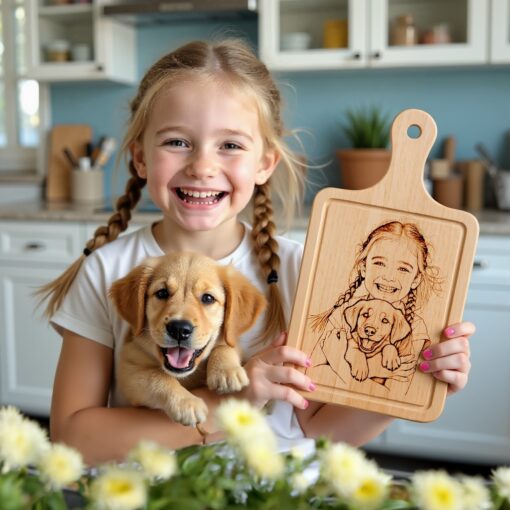 Personalized Pet Portrait Drawing from Your Photo, Laser