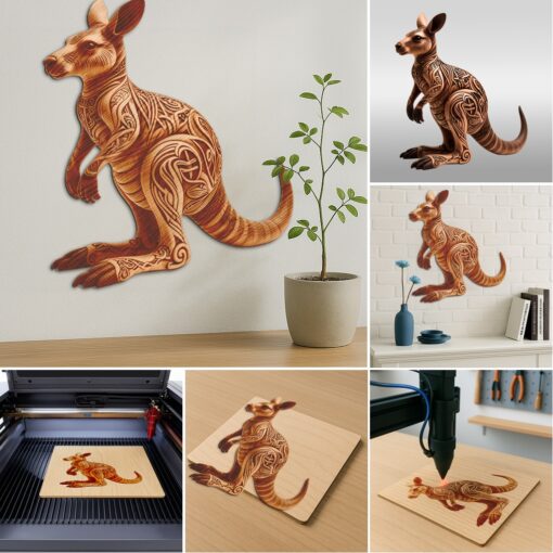 Wild Animal 3D Illusion Laser Engraving Bundle, Set