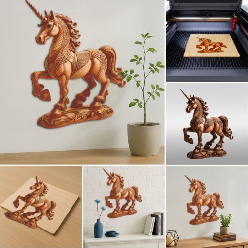 Wild Animal 3D Illusion Laser Engraving Bundle, Set