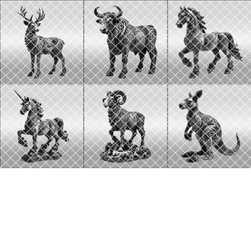 Wild Animal 3D Illusion Laser Engraving Bundle, Set
