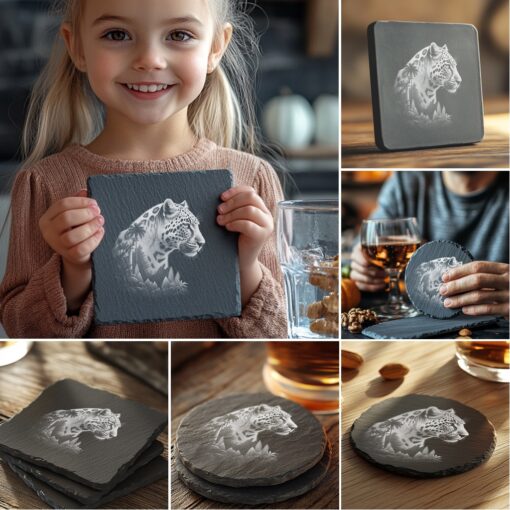 Wild Animals Double Exposure Laser Engraving Bundle, Slate