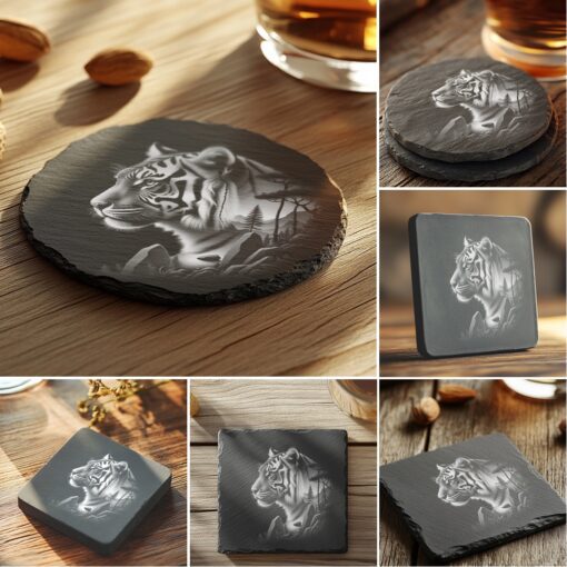 Wild Animals Double Exposure Laser Engraving Designs, 6