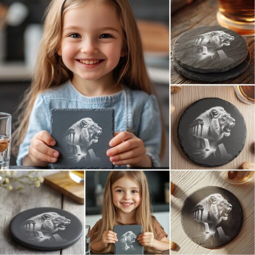 Wild Animals Double Exposure Laser Engraving Designs, 6