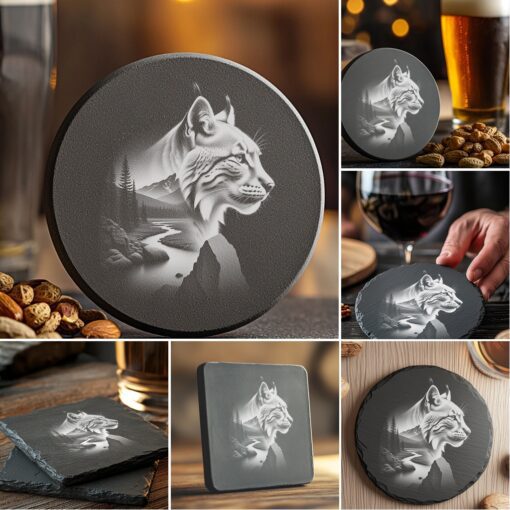 Wild Animals Double Exposure Laser Engraving Designs, 6