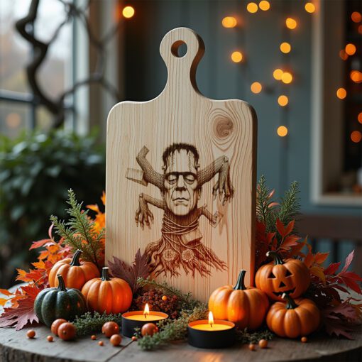 Frankenstein Charcuterie Board Laser File, Halloween Monster Tree
