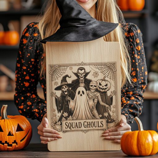 Ghost Charcuterie Board Engraving File, Halloween Party Spooky