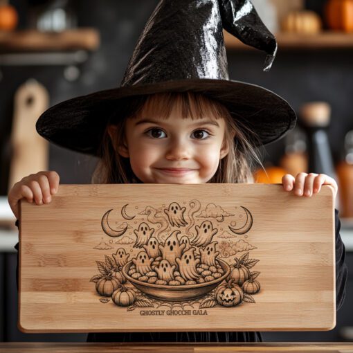 Ghost Cheese Board Engraved, Halloween Charcuterie Board, Fall