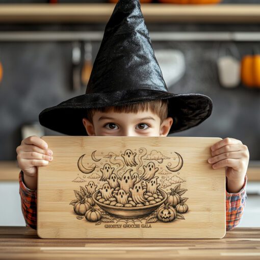 Ghost Cheese Board Engraved, Halloween Charcuterie Board, Fall