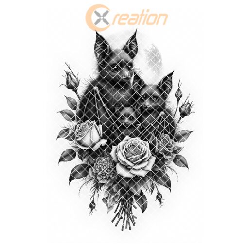 Halloween Bat Engraving Laser File, Moonlit Rose Charcuterie