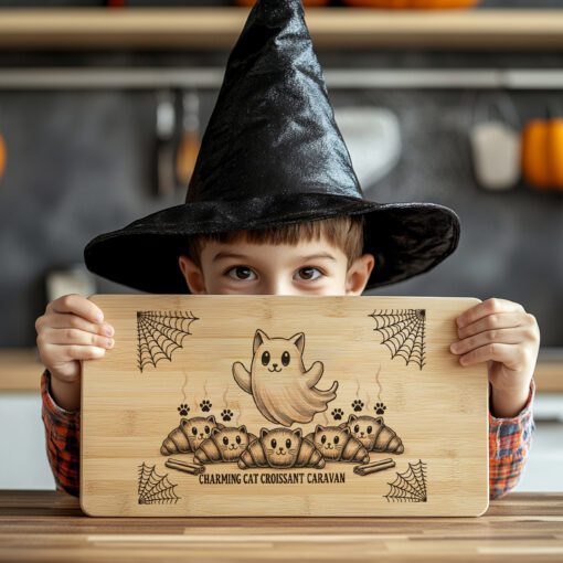 Halloween Cat Laser Engraving File for Charcuterie Board,