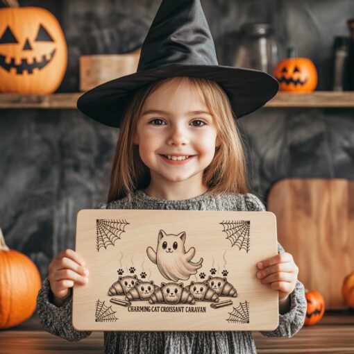 Halloween Cat Laser Engraving File for Charcuterie Board,