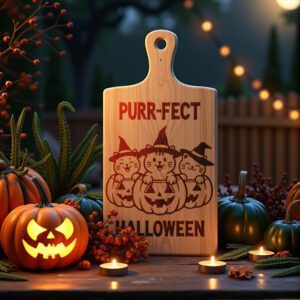 Halloween Cat Parade Laser Engraving File, Cute Pumpkin