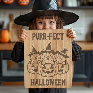 Halloween Cat Parade Laser Engraving File, Cute Pumpkin