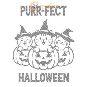 Halloween Cat Parade Laser Engraving File, Cute Pumpkin
