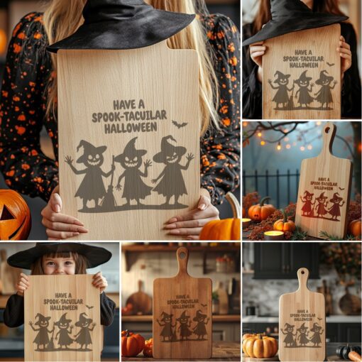 Halloween Charcuterie Board Bundle, Funny Party Engraving Designs