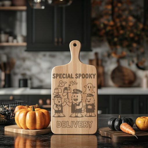 Halloween Charcuterie Board Design, Monster Mail Laser Engraving