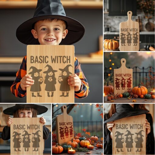 Halloween Charcuterie Board Designs Bundle, 6 Funny Laser