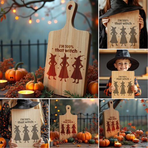 Halloween Charcuterie Board Designs Bundle, 6 Funny Laser