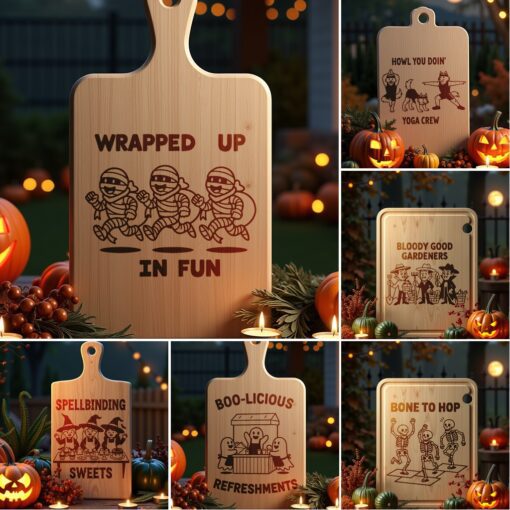 Halloween Charcuterie Board Designs, Funny Spooky Engraving Files