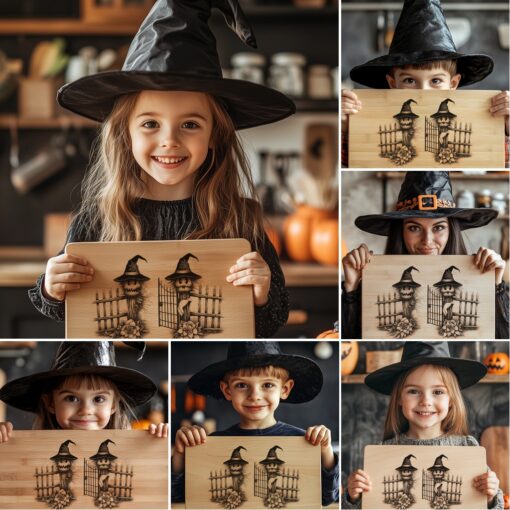 Halloween Charcuterie Board Engraving Bundle, 6 Spooky Laser