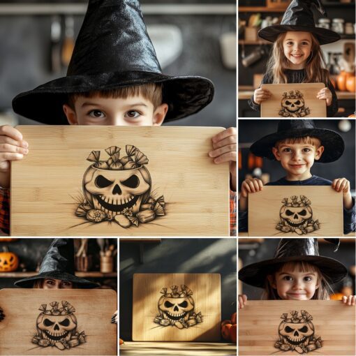 Halloween Charcuterie Board Engraving Bundle, 6 Spooky Laser