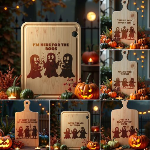 Halloween Charcuterie Board Engraving Bundle, Funny Boo Designs,
