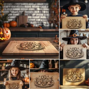 Halloween Charcuterie Board Engraving File Bundle, 6 Funny