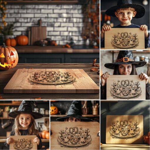 Halloween Charcuterie Board Engraving File Bundle, 6 Funny