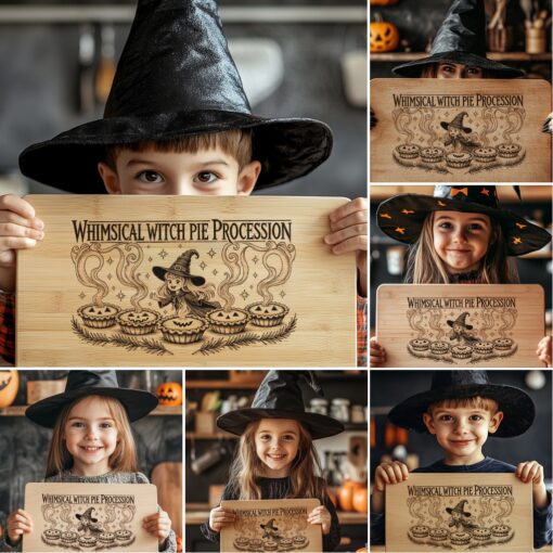 Halloween Charcuterie Board Engraving File Bundle, 6 Funny