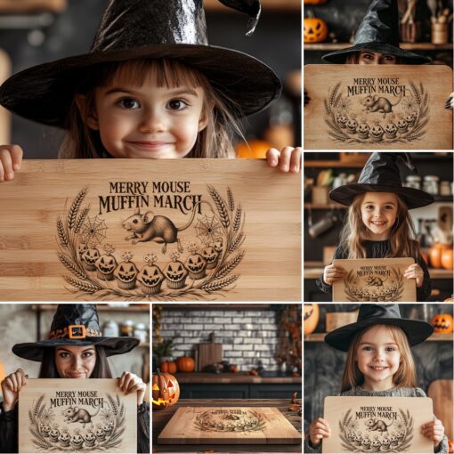 Halloween Charcuterie Board Engraving File Bundle, 6 Funny