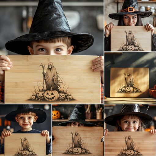 Halloween Charcuterie Board Engraving File Bundle, Spooky Party
