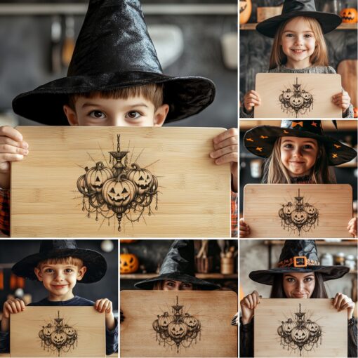 Halloween Charcuterie Board Engraving File Bundle, Spooky Party