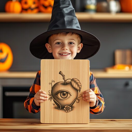 Halloween Charcuterie Board Engraving File, Eyeball Apple, Twisted