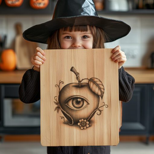 Halloween Charcuterie Board Engraving File, Eyeball Apple, Twisted