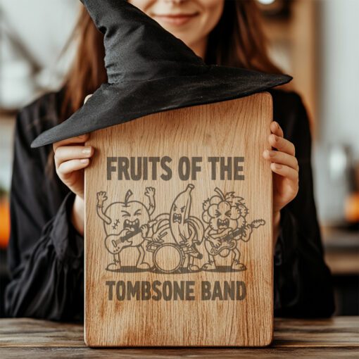 Halloween Charcuterie Board Engraving File, Funny Zombie Fruit