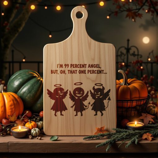 Halloween Charcuterie Board Engraving File, Grinning Angels Devils,