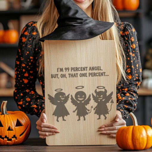 Halloween Charcuterie Board Engraving File, Grinning Angels Devils,