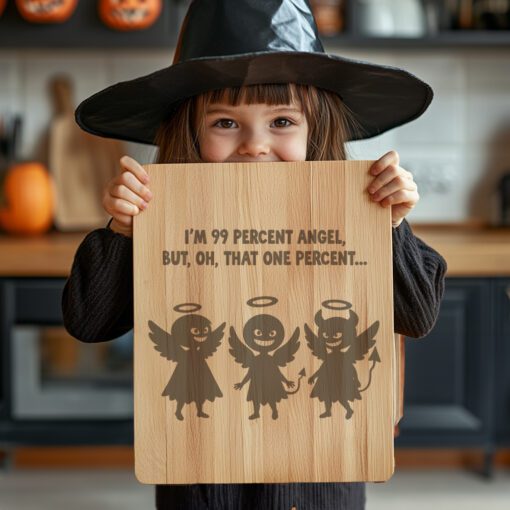 Halloween Charcuterie Board Engraving File, Grinning Angels Devils,