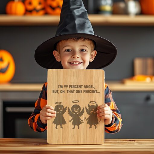 Halloween Charcuterie Board Engraving File, Grinning Angels Devils,