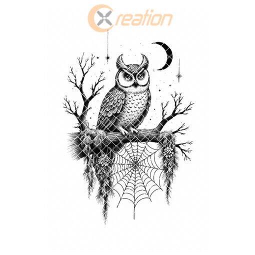 Halloween Charcuterie Board Engraving File, Owl on Branch,