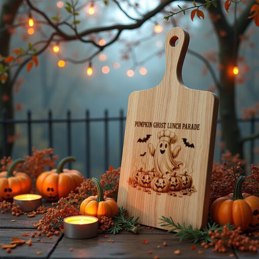Halloween Charcuterie Board Engraving File, Pumpkin Ghost Parade