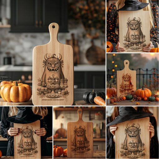 Halloween Charcuterie Board Engraving File, Set of 6