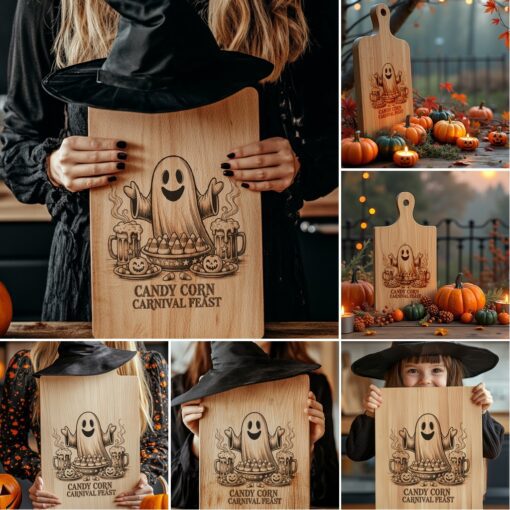 Halloween Charcuterie Board Engraving File, Set of 6