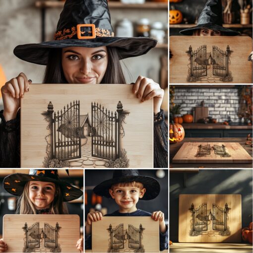 Halloween Charcuterie Board Engraving File, Set of 6