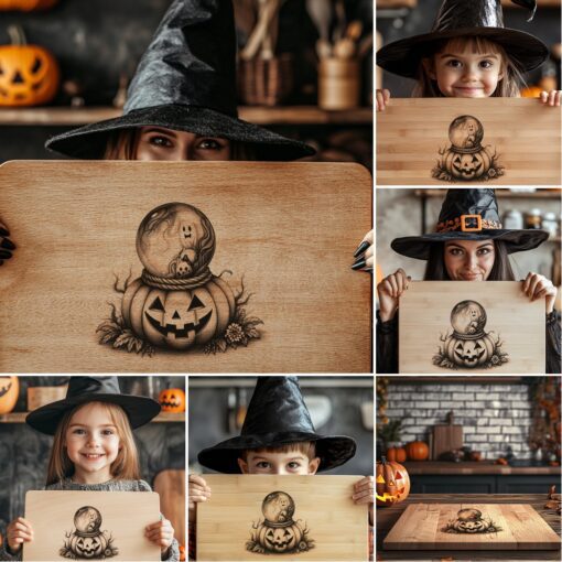 Halloween Charcuterie Board Engraving File, Set of 6