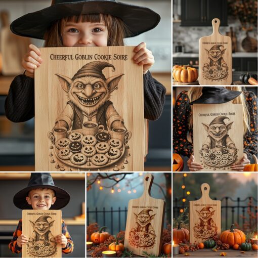 Halloween Charcuterie Board Engraving File, Set of 6