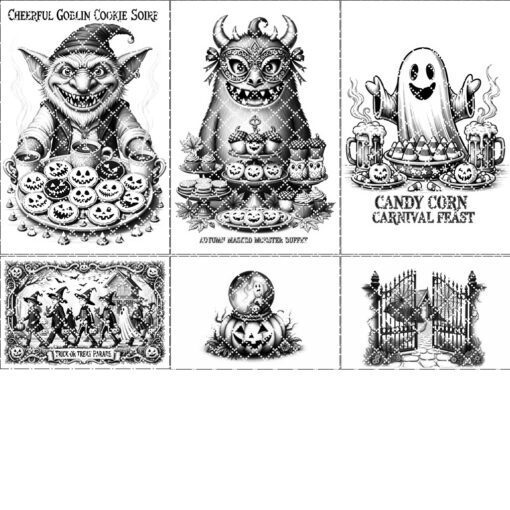 Halloween Charcuterie Board Engraving File, Set of 6