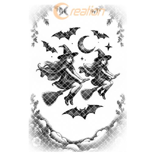 Halloween Charcuterie Board Gravurdatei, Hexen- und Fledermaus-Silhouette Design – Bild 7
